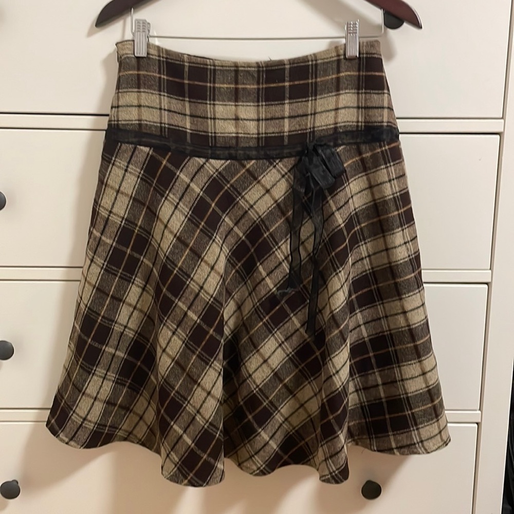 Vintage Plaid Midi Skirt